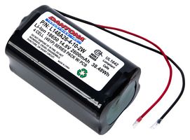 DANTONA INDUSTRIES L148A26-4-10-2W Rechargeable Battery, 11.1 V, Lithium Ion, 2.6 Ah, Wire Leads, 1
