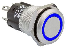 EAO 82-4551.1124 Vandal Resistant Switch, 24 V LED, 82 Series, 16 mm, SPDT, Momentary, Round Flush Flat, Natural