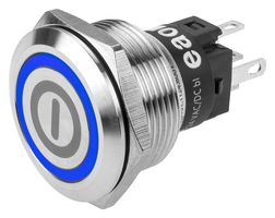 EAO 82-6151.2124.B001 Vandal Resistant Switch, 24 V LED, 82 Series, 22 mm, SPDT, Maintained, Round Flush Flat, Natural