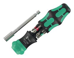 WERA 05051519001 Screwdriver Set, Phillips, Pozidrive, Torx, Slotted Bits, 6-Pieces