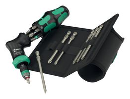 WERA 05051536001 Screwdriver Set, Pistol Handle w/Ratchet Functionality, Phillips, Pozidrive, Torx Bits, 13-Pieces