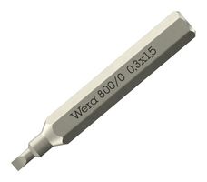 WERA 05058104001 Micro Hex Bit, 0.3mm x 1.5mm, 30mm Length, Slotted Screws