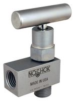 NOSHOK 102-MFAC-PM2-HL2 Needle Valve, 10000psi, 1/4" NPT, Male/Female Angled Thread, Panel Mount/2-1/2" T Handle, 100 Series
