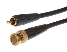 L-COM CC59A-RB-1 RF / Coaxial Cable Assembly, 1 ft, 304.8 mm, RG59A/U, Phono (RCA) Plug, BNC Plug, 75 ohm
