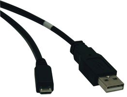 EATON TRIPP LITE U050-010 USB Cable, USB Type A Plug, Micro USB Type B Plug, 3 m, 10 ft, USB 2.0, Black