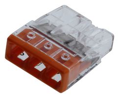 WAGO 2273-203 Pluggable Terminal Block, 3 Positions, 18 AWG, 14 AWG, 2.5 mm², Clamp