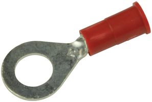 3M 11-14S-P Ring Tongue Terminal, M6, 1/4", 18 AWG, Highland Series, Red