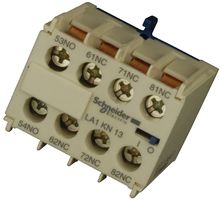 SCHNEIDER ELECTRIC LA1KN13 Auxiliary Contact, TeSys K Series Contactors, 1NO-3NC, Front Mount, Screw Clamp, TeSys K Series
