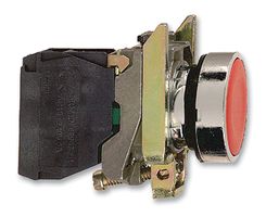 SCHNEIDER ELECTRIC XB4BA42 Industrial Pushbutton Switch, Harmony XB4 Series, 22.5 mm, SPST-NC, Momentary, Round, Red