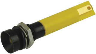 APEM Q8R1BXXY12E LED Panel Mount Indicator, Recessed Bezel, Yellow, 12 VDC, 8 mm, 20 mA, 50 mcd, IP67
