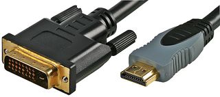 PRO SIGNAL PSG02574 Audio / Video Cable Assembly, DVI-D Plug, HDMI Type A Plug, 6.6 ft, 2 m, Black