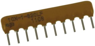 BOURNS 4610X-101-820LF Fixed Network Resistor, Isolated, 82 ohm, Bussed, 9 Resistors, SIP, PC Pin, ± 2%