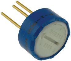 BOURNS 3345P-1-500 Trimmer, Single Turn, Wirewound, Top Adjust, 50 ohm, Through Hole, 1 Turns