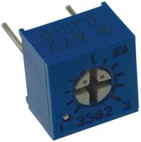 BOURNS 3362R-1-472LF Trimmer, Single Turn, Cermet, Top Adjust, 4.7 kohm, Through Hole, 1 Turns