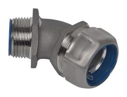 ABB - THOMAS & BETTS 5344SST6 Conduit Connector, Insulated, 45 Degree, 1 ", 316 Stainless Steel, Metallic, 76.3 mm