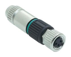 HARTING 21021512405 Sensor Connector, HARAX Series, M8, Female, 4 Positions, IDC / IDT Pin, Straight Cable Mount
