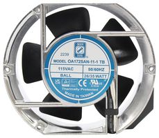 ORION FANS OA172SAN-11-1WB AC Axial Fan, 115V, Rectangular with Rounded Ends, 172 mm, 51 mm, Ball Bearing, 235 CFM
