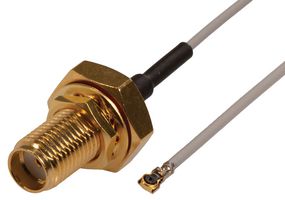 SIRETTA ASMGB010YF113S11 Cable RF / Coaxial ensamblado, Frecuencia de 6GHz, 3.9 ", 100 mm, 1.13mm