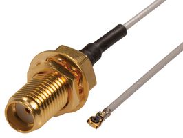 SIRETTA ASMGB010ZN113S11 RF / Coaxial Cable Assembly, 6GHz Frequency, 3.9 ", 100 mm, 1.13mm, IPEX MHF5L Right Angled Plug