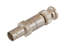 L-COM LCAT7751-1 RF Fixed Attenuator, BNC Plug to BNC Jack, 1 dB, DC to 1GHz, 1 W, 75 ohm, Brass