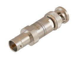 L-COM LCAT7751-10 RF Fixed Attenuator, BNC Plug to BNC Jack, 10 dB, DC to 1GHz, 1 W, 75 ohm, Brass