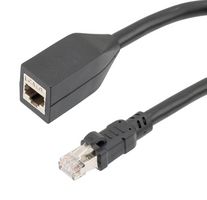 L-COM TRD824MF-BLK-3F Ethernet Cable, Cat8, RJ45 Plug to RJ45 Receptacle, STP (Shielded Twisted Pair), Black, 914.4 mm