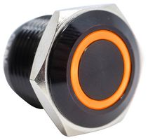 E-SWITCH PV6F24011G-321 Vandal Resistant Switch, Ring Illumination, PV6 Series, 0.63 ", SPST-NO-DM, Off-(On), Round Flat