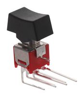 E-SWITCH 400MDP3R1BLKM7QE Rocker Switch, Subminiature, On-Off-On, DPDT, Non Illuminated, Through Hole, Black, 400 Series