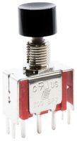 E-SWITCH 700SP7B10VS2QEC2BLK Pushbutton Switch, 700 Series, SPDT, On-(On), Round Plunger, Black
