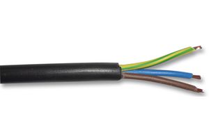 ALPHA WIRE 1941/3 BK003 Multiconductor Cable, Portable Cord, Unshielded, 3 Conductor, 18 AWG, 0.82 mm², 250 ft, 76.2 m