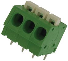 TE CONNECTIVITY 1986712-3 Wire-To-Board Terminal Block, Spring, 5.08 mm, 3 Positions, 30 AWG, 12 AWG, 3 mm², Push In
