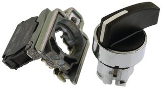 SCHNEIDER ELECTRIC XB4BJ21 Interruptor Giratorio, 2 Posiciones, 1 polos, 90 °, 1.2 A, 600 V, Harmony XB4 Series