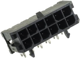 MOLEX 43045-1200 Pin Header, Wire-to-Board, 3 mm, 2 Rows, 12 Contacts, Through Hole Right Angle