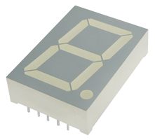 KINGBRIGHT SA10-21SURKWA 7 Segment LED Display, Mechanically Rugged, Red, 20 mA, 3.9 V, 260 mcd, 1, 25.4 mm