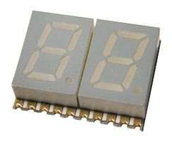 KINGBRIGHT KCDA03-105 7 Segment LED Display, Mechanically Rugged, Red, 30 mA, 1.95 V, 27 mcd, 2, 7.62 mm