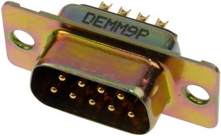 ITT CANNON DEMM9P D Sub Connector, 9 Contacts, Plug, Solder, DE, DEMM Series, Steel Body
