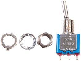 APEM 5636AB9 Toggle Switch, On-On, SPDT, Non Illuminated, 5000 Series, 6 A