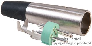 SWITCHCRAFT/CONXALL AA3M XLR Connector, 3 Contacts, Plug, Panel Mount, Silver Plated Contacts, Metal Body, AA Series