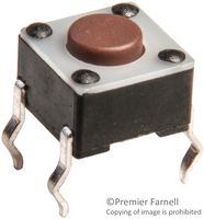 E-SWITCH TL1105F100Q Tactile Switch, SPST-NO-DM, TL1105 Series, Top Actuated, Through Hole, Round Button, 100 gf