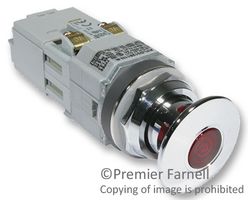 IDEC AYLD39911DN-G-24V Emergency Stop Switch, SPDT-1NO, SPDT-NC, Push-Pull, Screw, 10 A, 600 V, 220 V