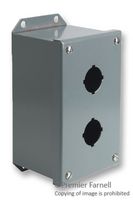 SCHNEIDER ELECTRIC 9001KYAF2 Control Station Enclosure, 30mm, Steel, 2 Holes, 30 mm, Gray, 197.1 mm, 92 mm