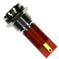 APEM Q16F1CXXR110E LED Panel Mount Indicator, Flush Bezel, Red, 110 VAC, 16 mm, 6 mA, 10 mcd, IP67