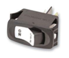 CARLING TECHNOLOGIES RA911-VB-B-0-W Rocker Switch, Off-None-On, SPST, Non Illuminated, Panel Mount, Black, Curvette R Series