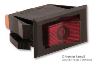 CARLING TECHNOLOGIES LTA201-TR-B Rocker Switch, Off-None-On, SPST, Non Illuminated, Panel Mount, Red, LTA Series