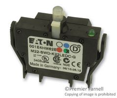EATON M22-SWD-K22LEDC-G Contact Block, 2 Pole, Quick Connect, Solder