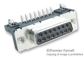 AMPHENOL COMMUNICATIONS SOLUTIONS D15S33E4GX00LF D Sub Connector, DB15, Standard, Receptacle, FCI Delta D Series, 15 Contacts, DA, Solder