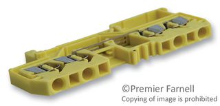 WAGO 280-832 DIN Rail Mount Terminal Block, 4 Positions, 28 AWG, 12 AWG, 2.5 mm², Clamp, 20 A