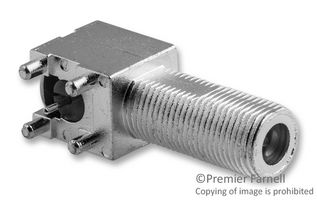 AMPHENOL RF 531-40047-4 Conector Coaxial / RF, F Coaxial, Jack Ángulo Recto, Soldable, 75 ohm, Beryllium Copper Alloy