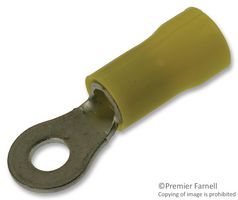 AMP - TE CONNECTIVITY 8-34853-1 Ring Tongue Terminal, M4, #8, 10 AWG, 6 mm², PLASTI-GRIP Series, Yellow