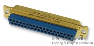 AMP - TE CONNECTIVITY 206802-2 D Sub Connector Housing, 37 Positions, D Sub, DC, AMPLIMITE 109 Series, Plug, Metal Body